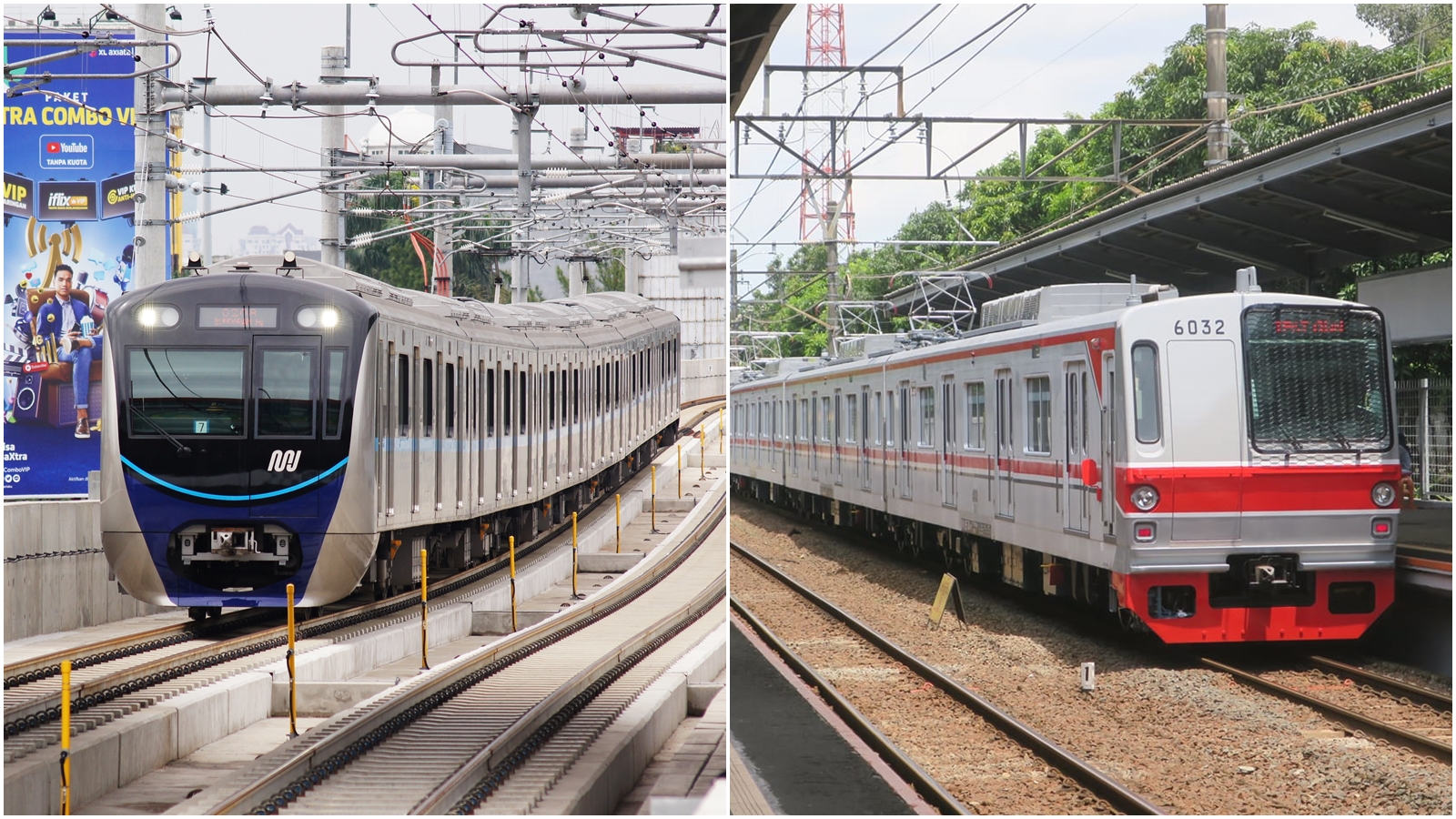 Ilustrasi armada MRT Jakarta dan KAI Commuter (PT KCI)