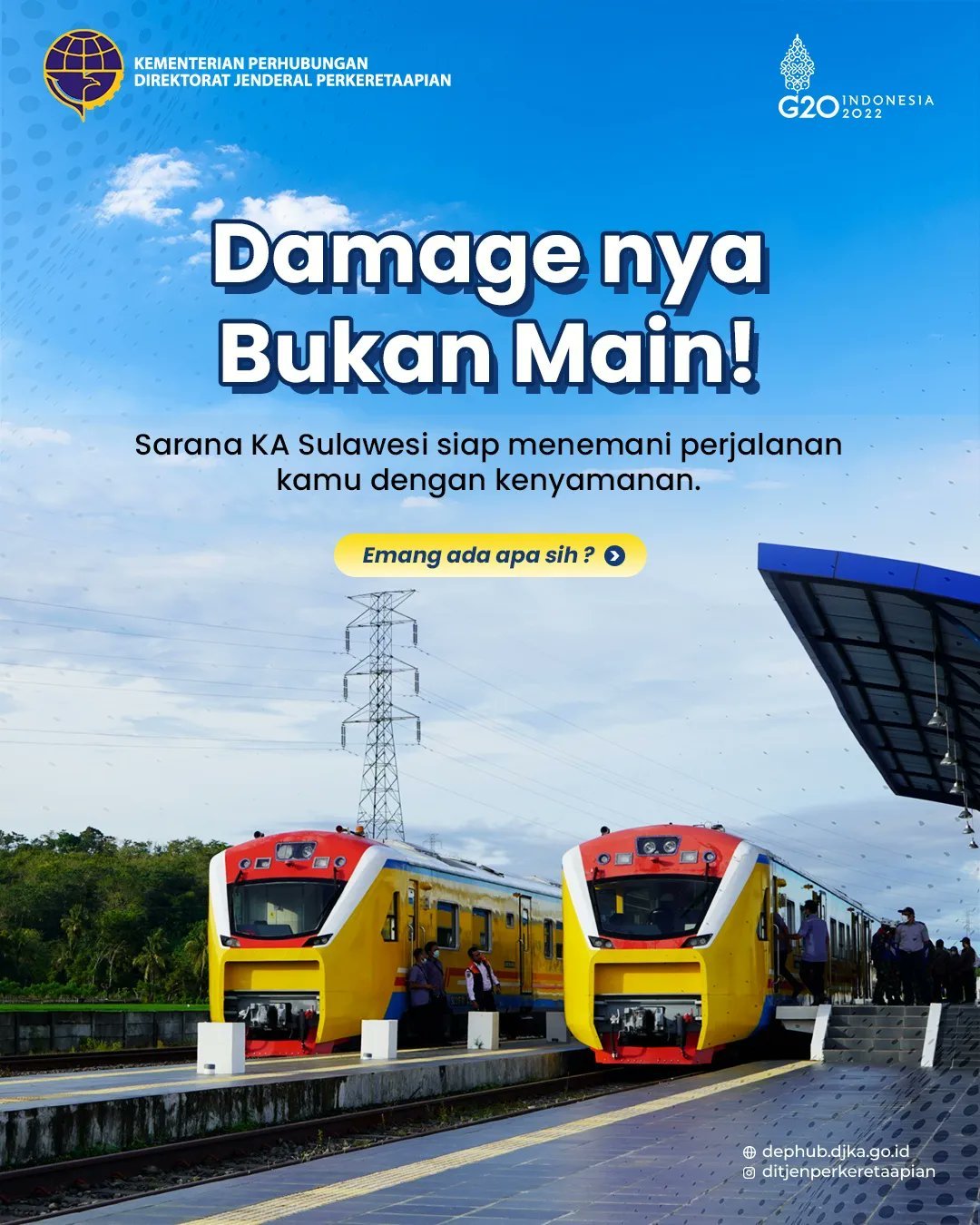 Poster KA Sulawesi | Foto: Twitter Ditjen Perkeretaapian